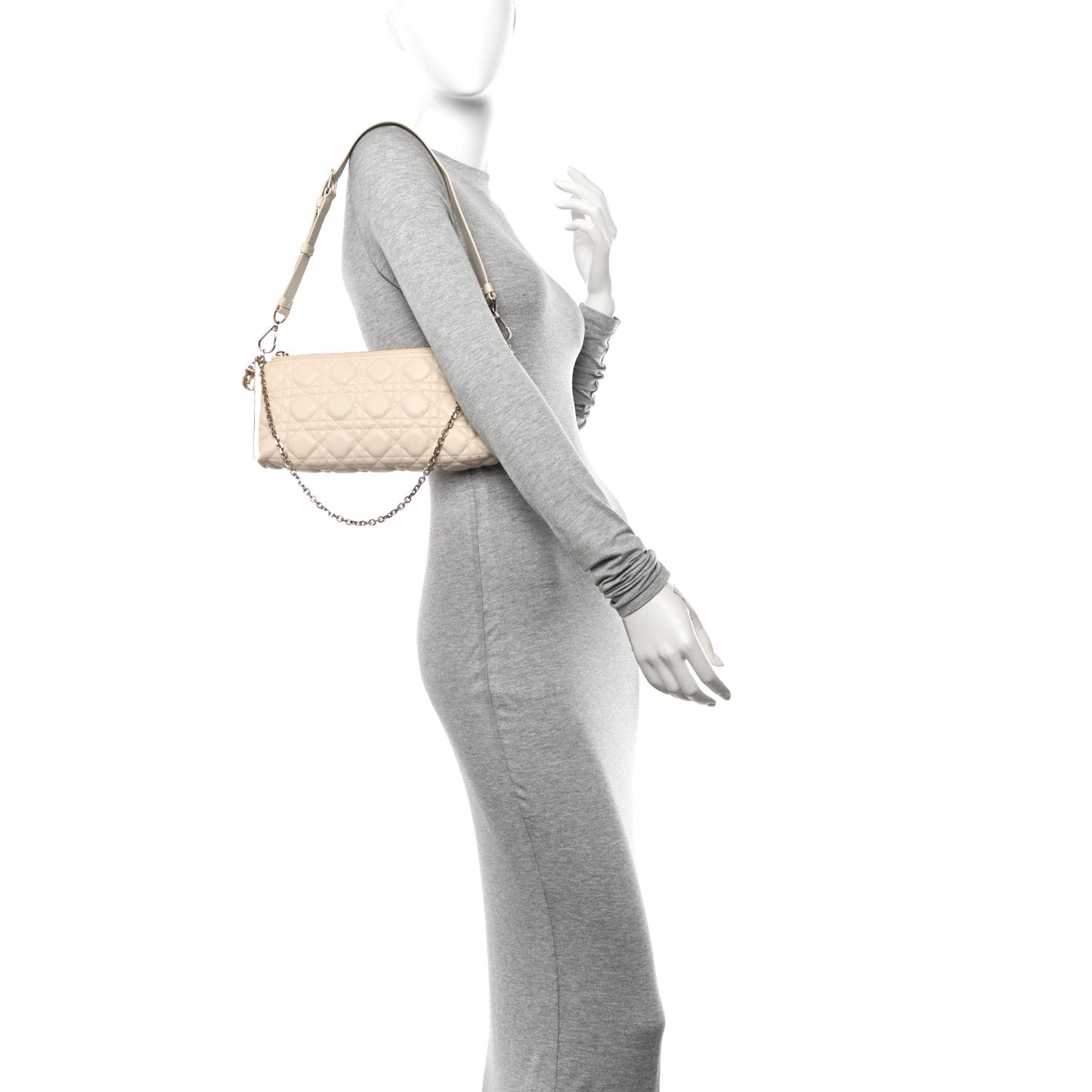 New Line Lambskin Cannage Dior Club Bag Dusty Ivory