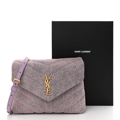 Saint Laurent Denim Y Quilted Monogram Toy Loulou Crossbody Bag Bleached Lilac 13 of 13