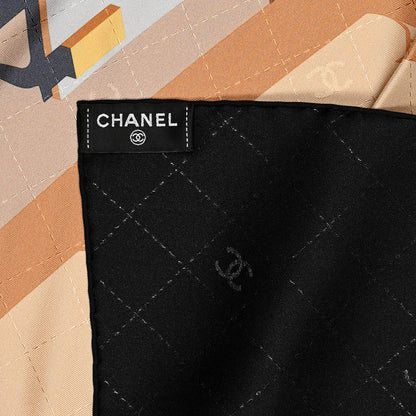 Chanel Silk Apartment Square Scarf Black Multicolor 3 of 3