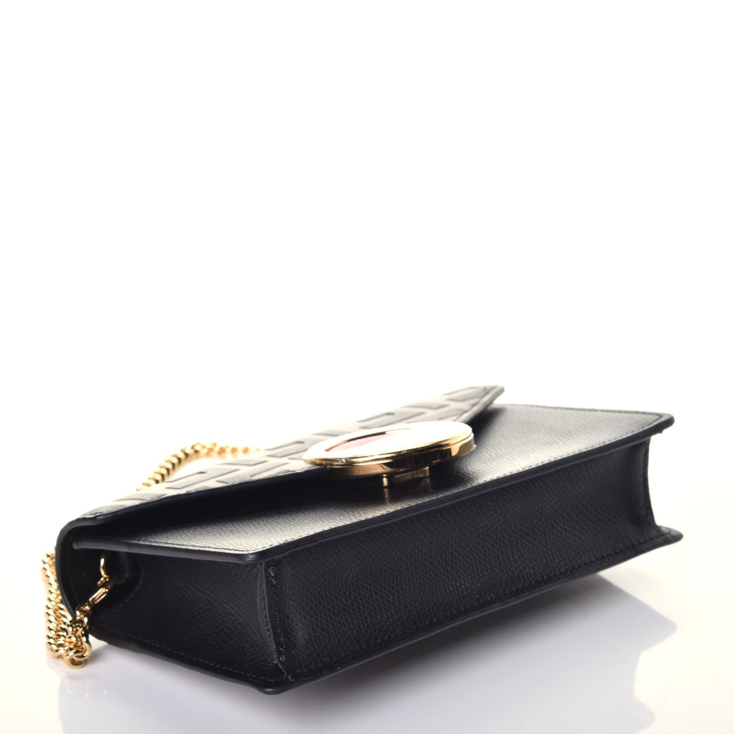 Fendi Vitello Cruise F is Fendi Bi-Color FF 1974 Embossed Envelope Belt Bag Maya Black 5 of 10