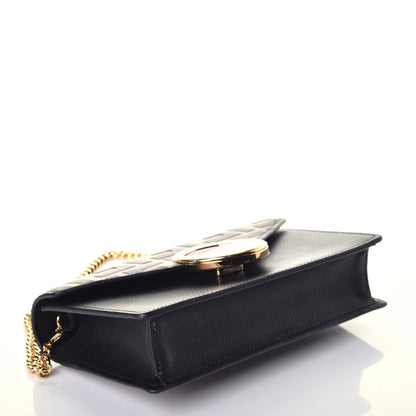Fendi Vitello Cruise F is Fendi Bi-Color FF 1974 Embossed Envelope Belt Bag Maya Black 5 of 10