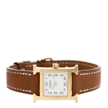 Hermes Stainless Steel Epsom 17.2mm Heure H Hour Quartz Watch Gold 2 of 5