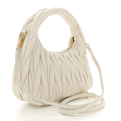 Miu Miu Nappa Matelasse Small Wander Hobo White 3 of 10