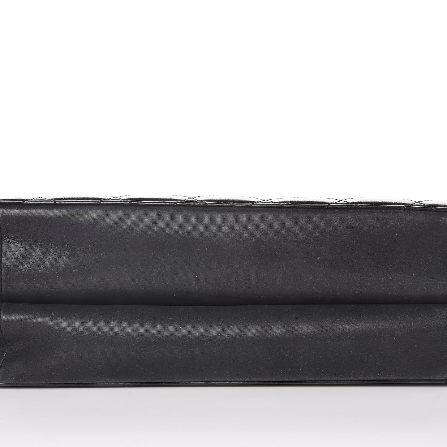 Glazed Iridescent Calfskin Quilted Tote Black