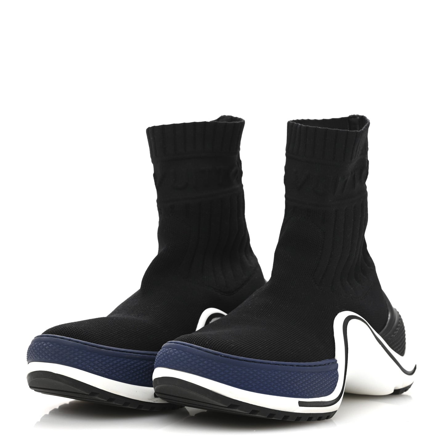 Stretch Textile LV Archlight Sneaker Boots 36 Black Blue