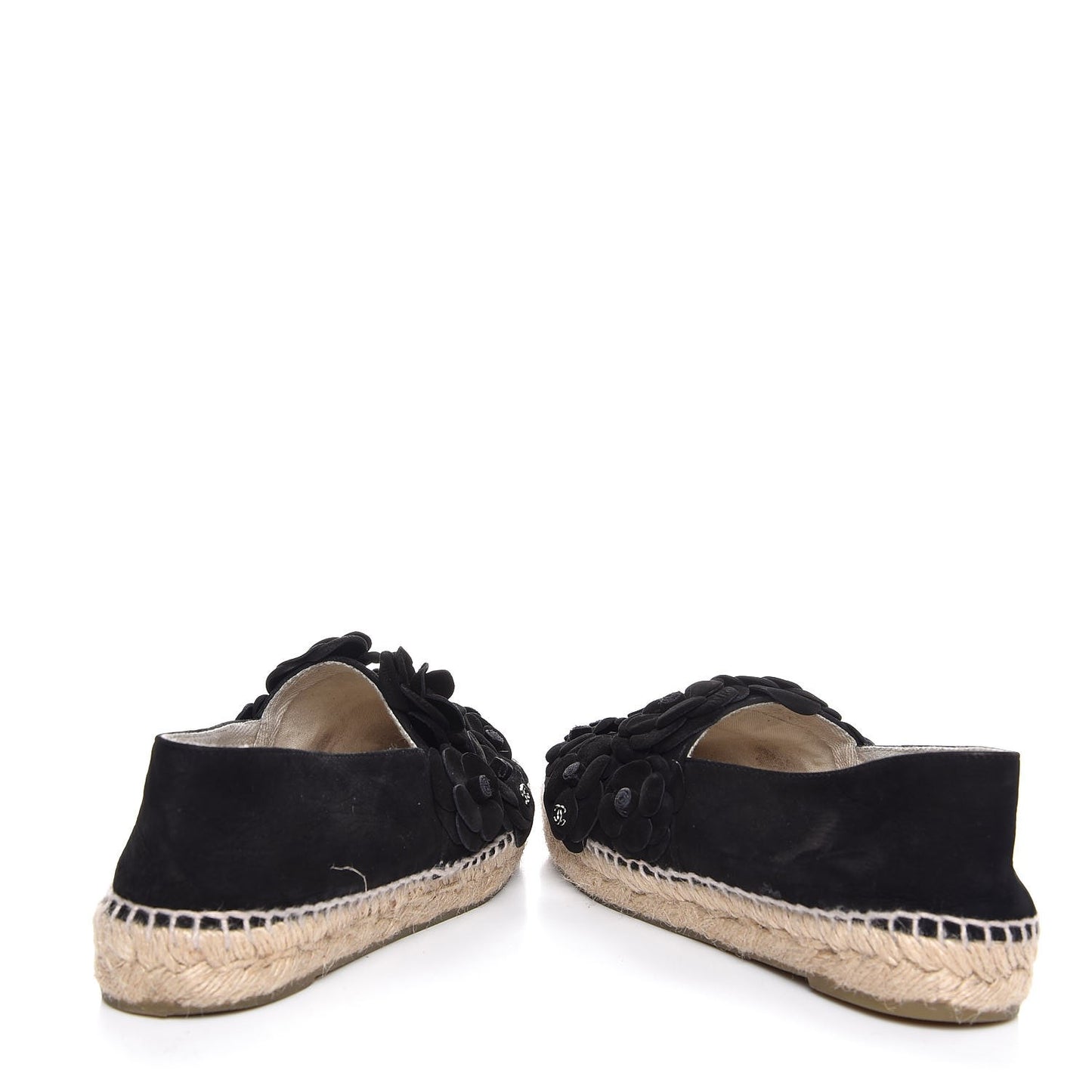 Suede Camellia CC Espadrilles 38 Black