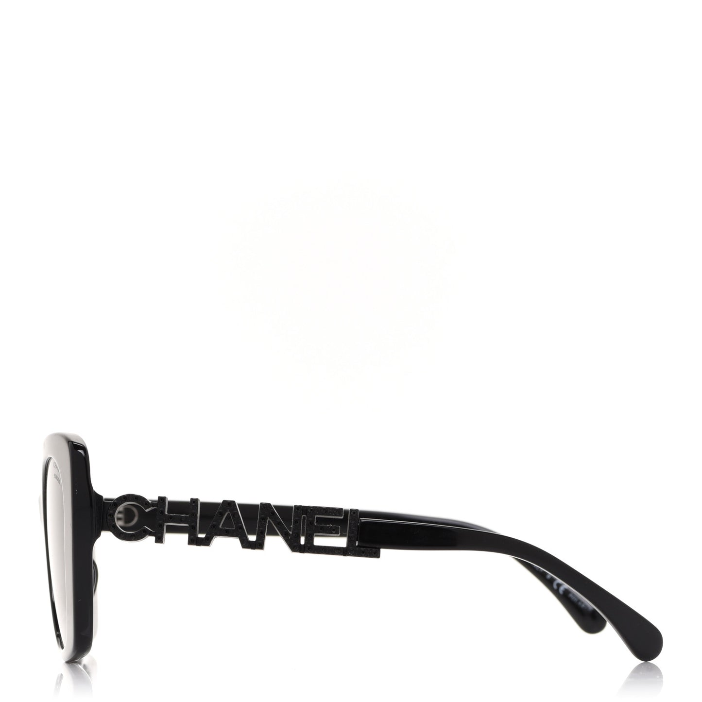 Acetate Strass Polarized Square Sunglasses 5422-B Black