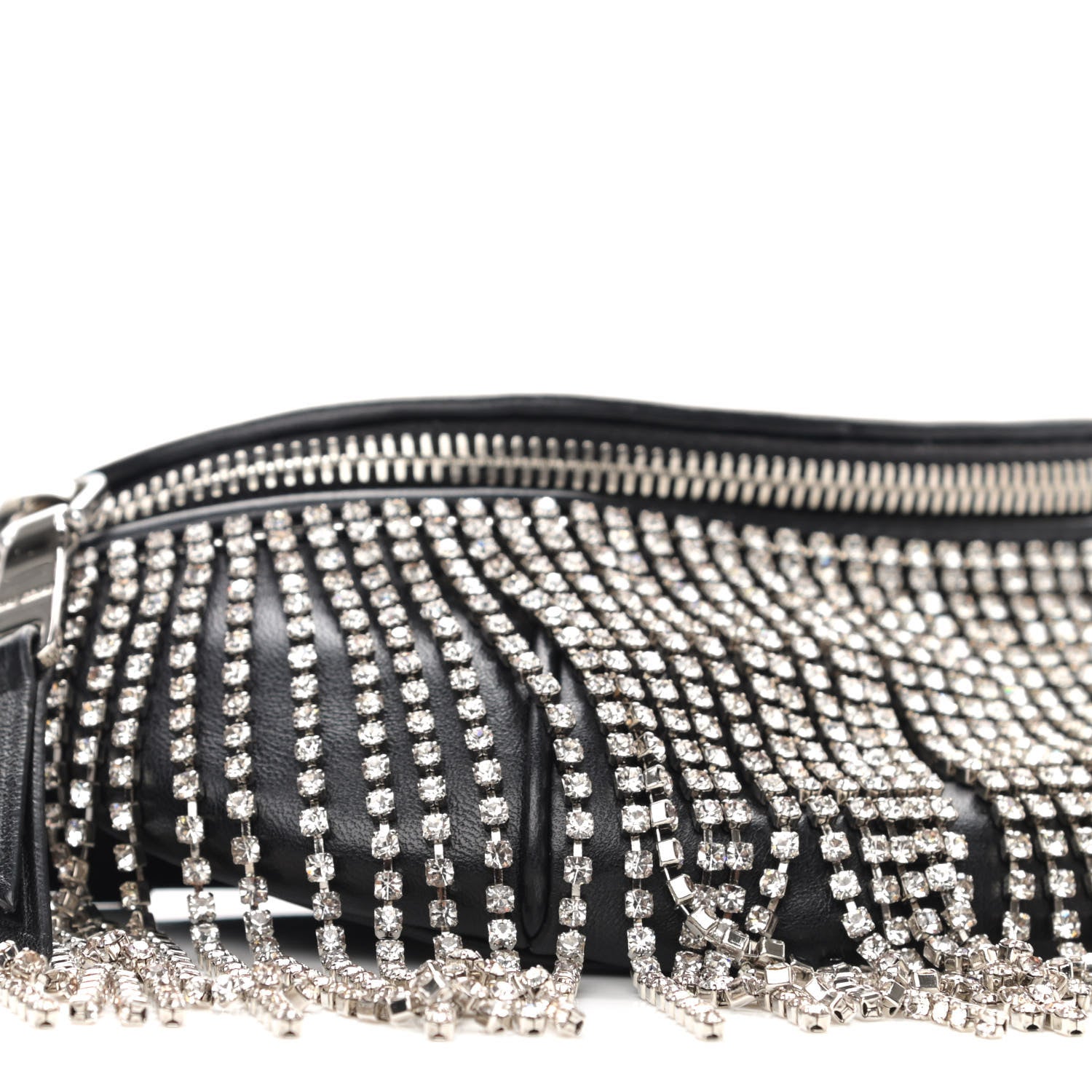 Miu Miu Nappa Crystal Fringe Belt Bag Black 8 of 9