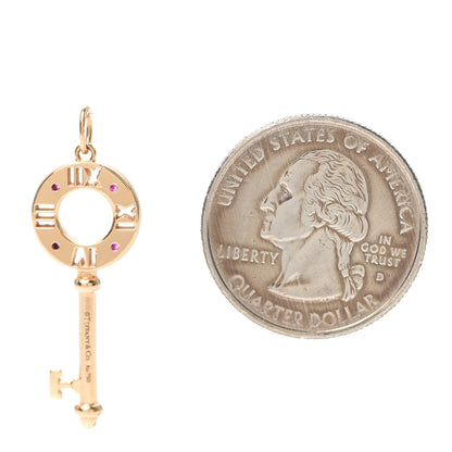 Tiffany 18K Rose Gold Ruby Atlas Pierced Key Pendant 2 of 4
