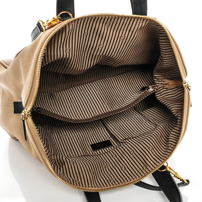 Fendi Calfskin Large Chameleon Tote Cognac Camel Black 6 of 7