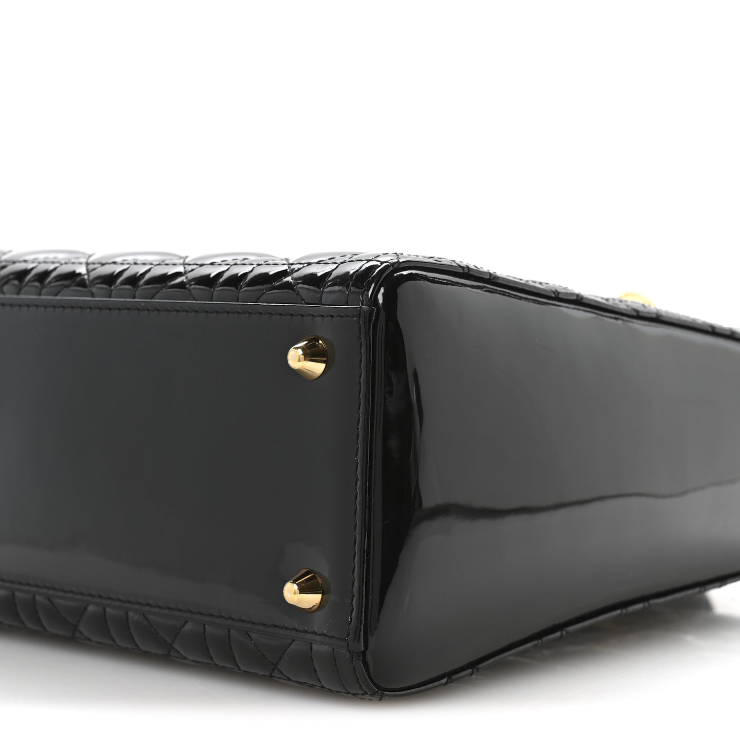 Patent Cannage Large Lady Dior Black