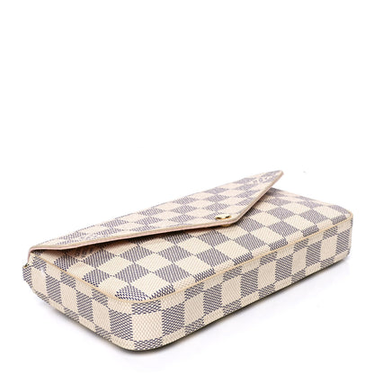 Louis Vuitton Damier Azur Pochette Felicie Chain Wallet Rose Ballerine 3 of 4