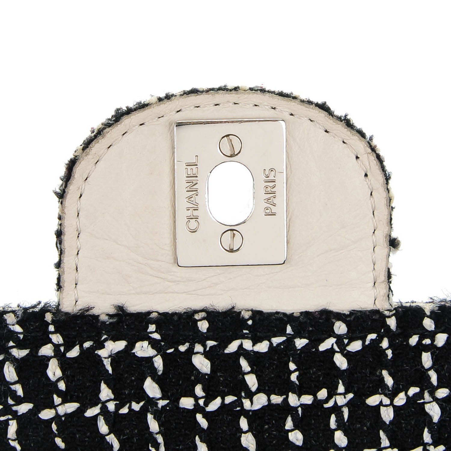 Chanel Tweed Medium Single Flap Black White 6 of 8