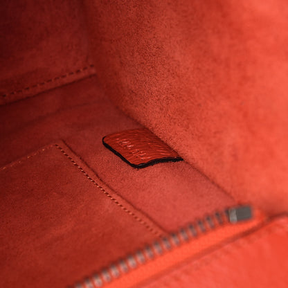 Celine Drummed Calfskin Nano Luggage Vermillion 8 of 11
