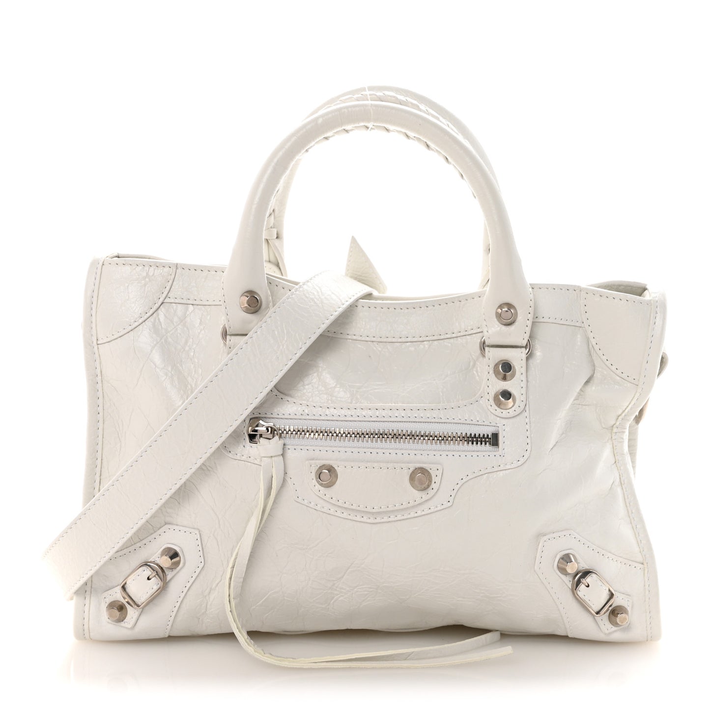Agneau Arena Silver Hardware Small Le City Optic White