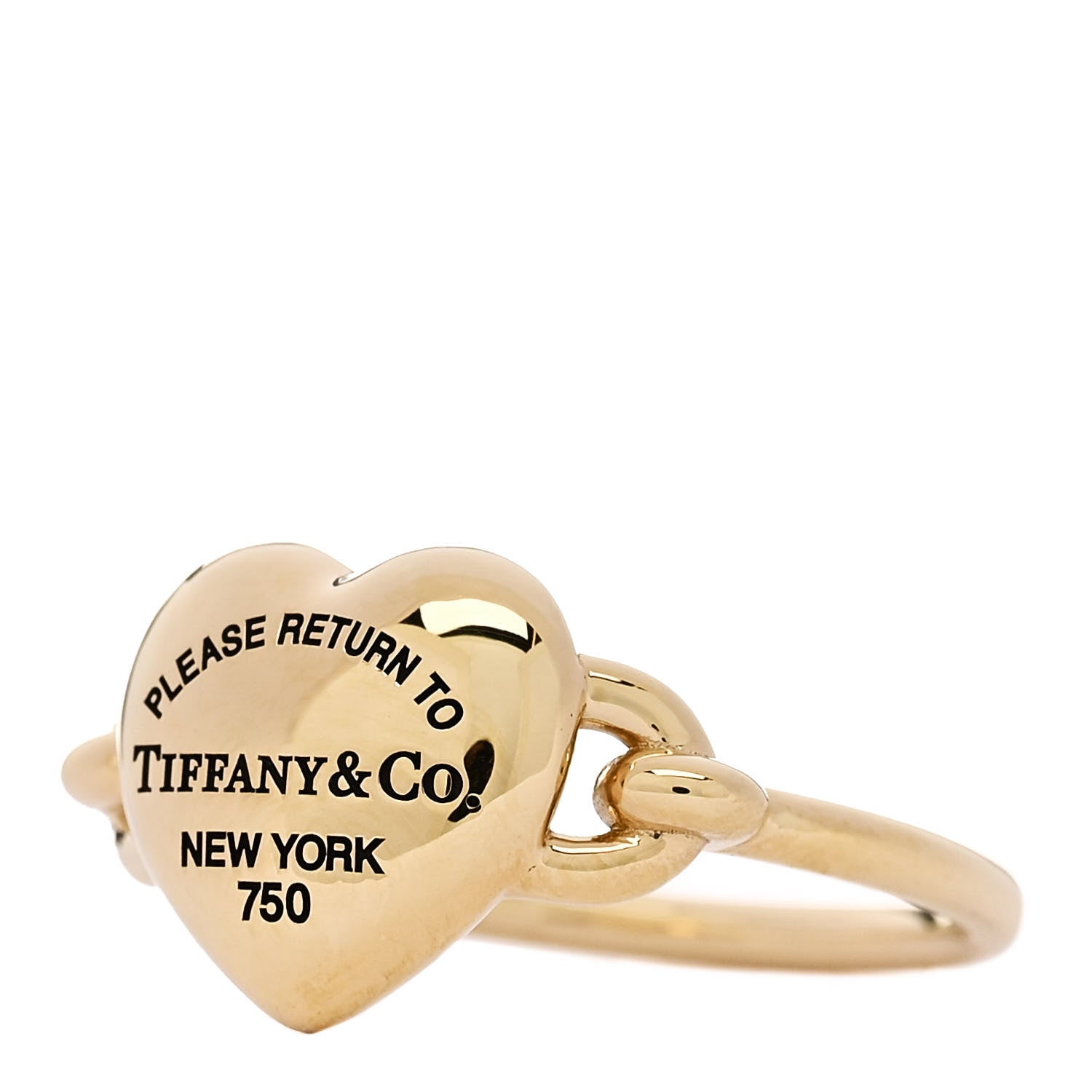 Tiffany 18K Yellow Gold Return to Tiffany Full Heart Ring 53 6.25 3 of 6