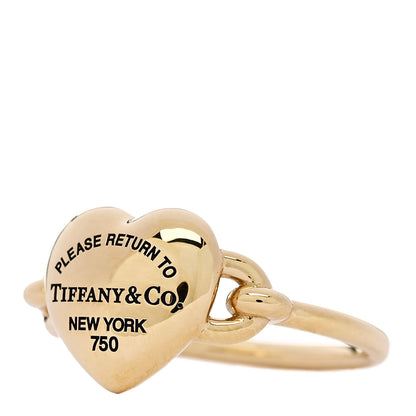 Tiffany 18K Yellow Gold Return to Tiffany Full Heart Ring 53 6.25 3 of 6