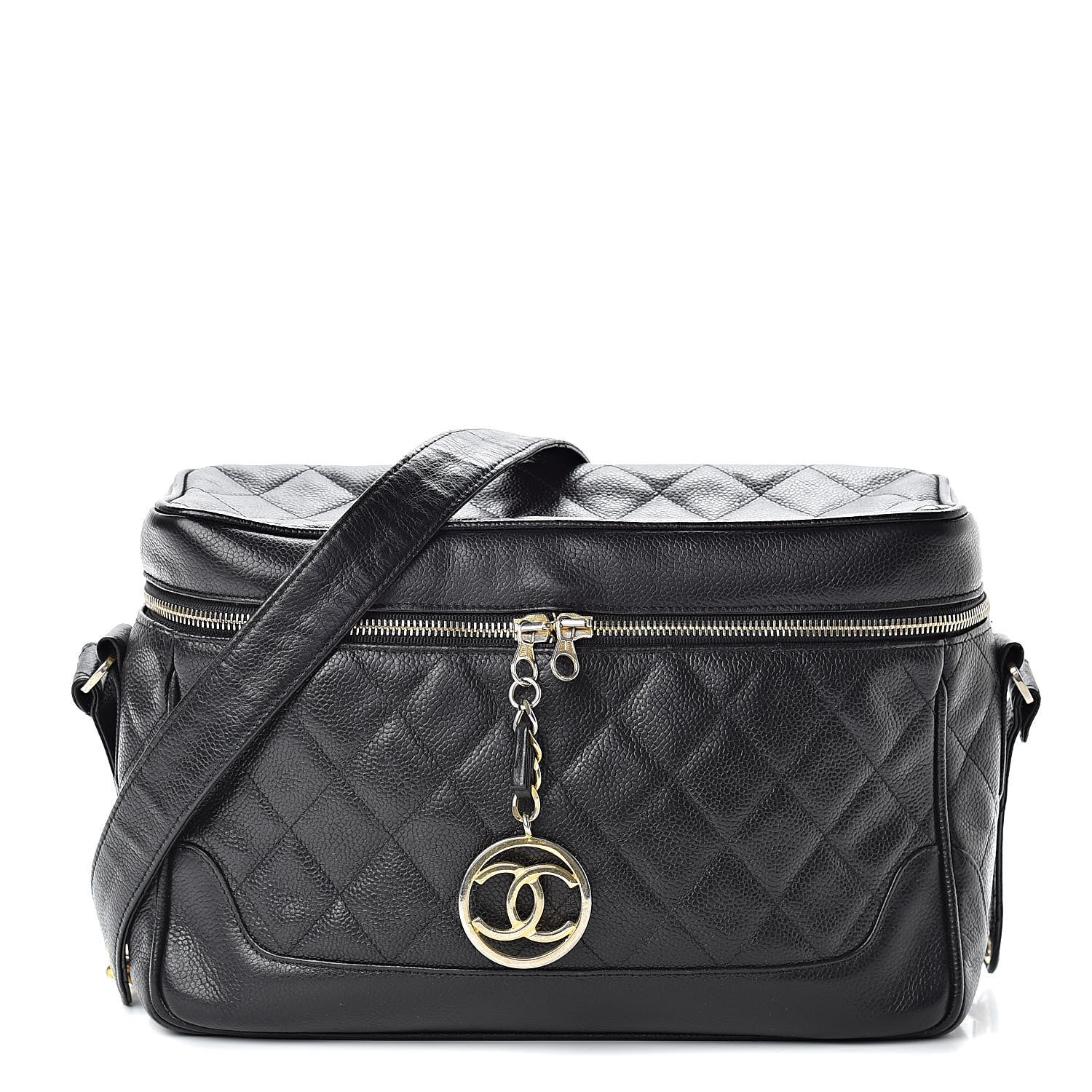 Chanel Caviar Quilted Vanity Train Case Shoulder Bag Black 1 of 22