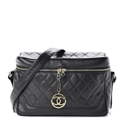 Chanel Caviar Quilted Vanity Train Case Shoulder Bag Black 1 of 22