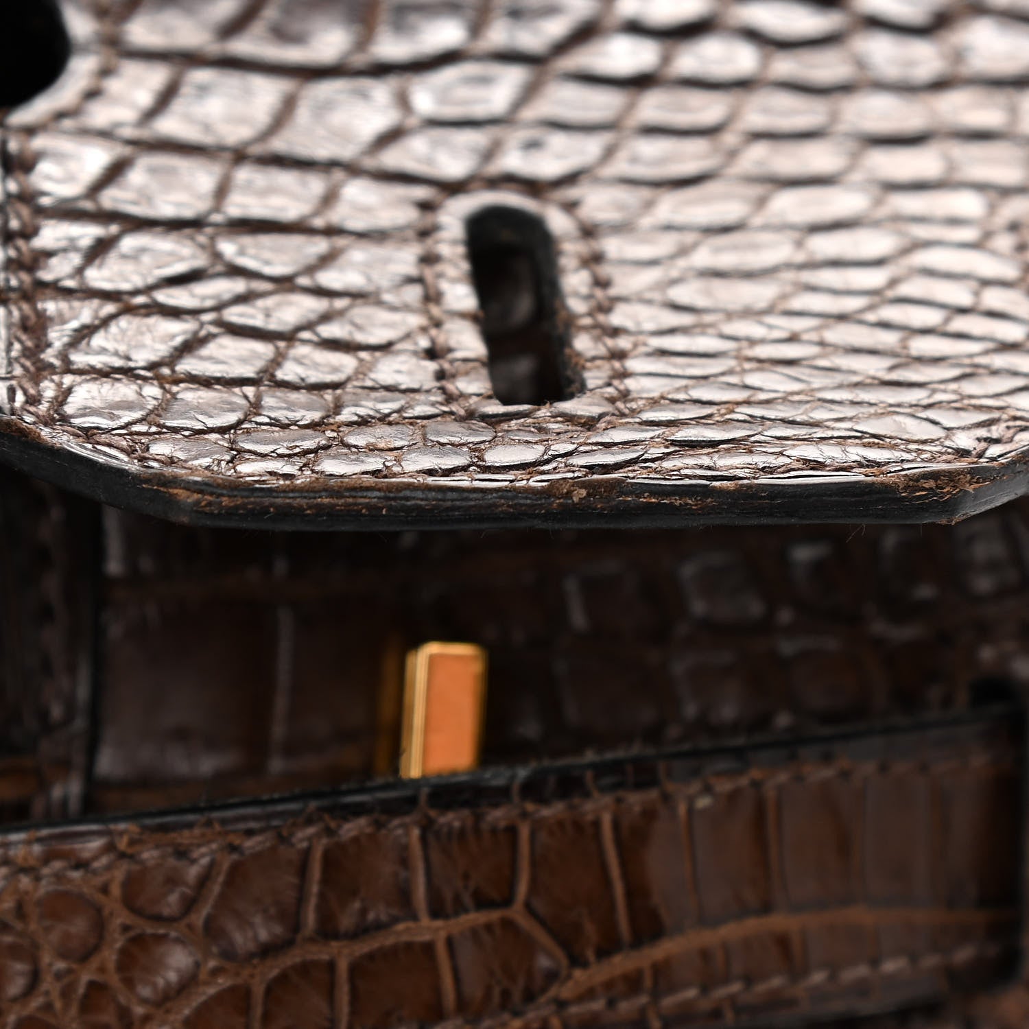 Hermes Shiny Porosus Crocodile Birkin 30 Havane 12 of 19