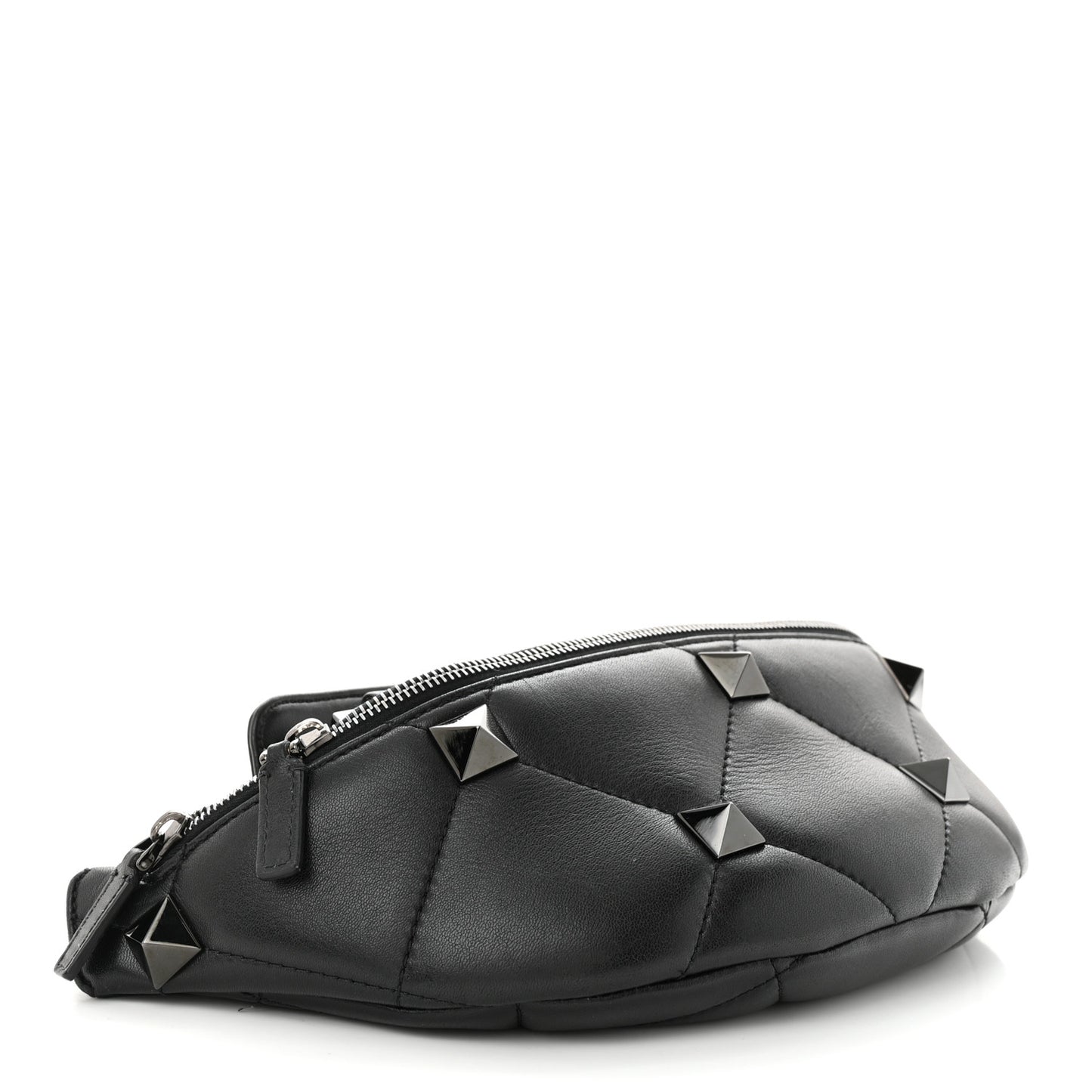 Nappa Monochrome Roman Stud Belt Bag Black