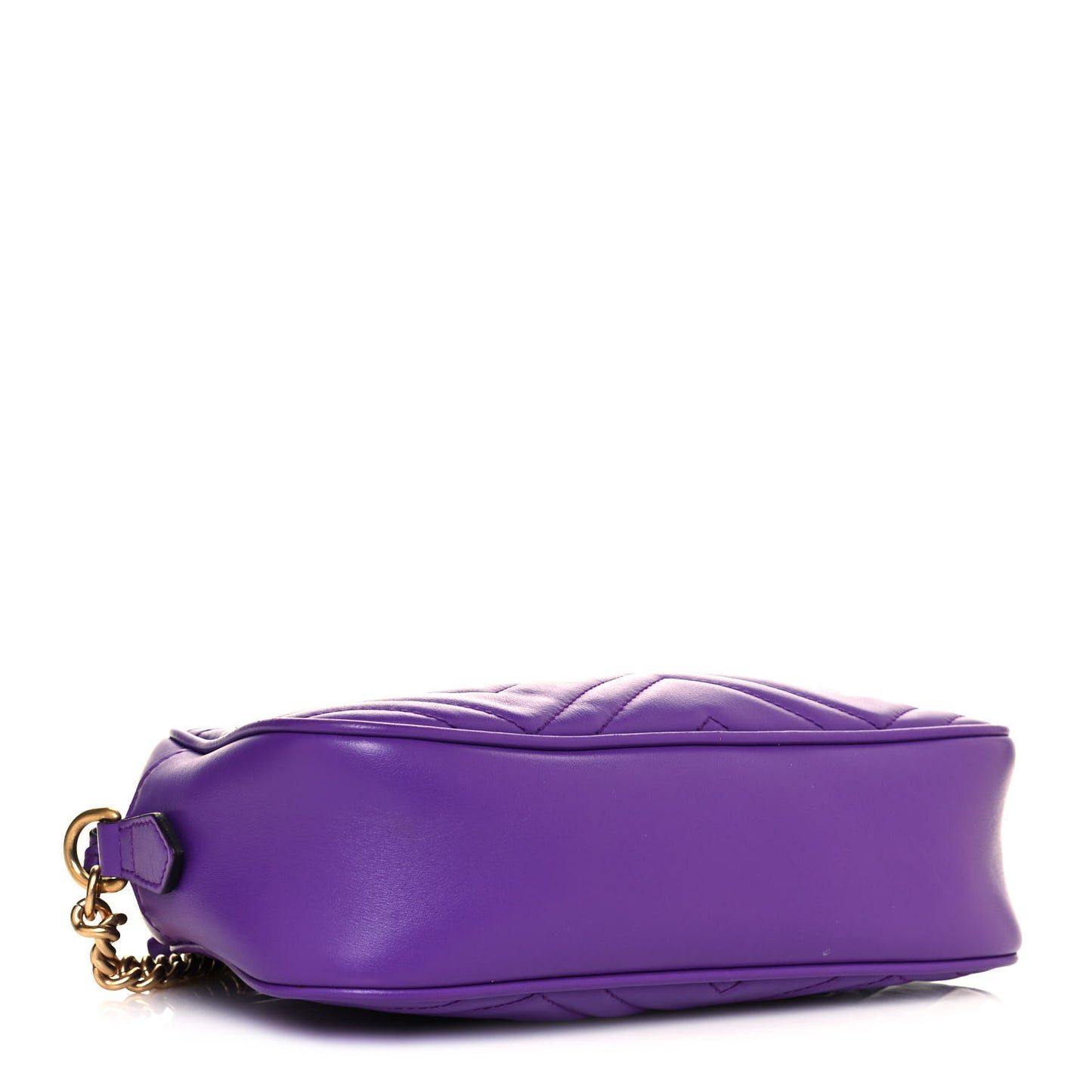 Calfskin Matelasse Small GG Marmont Chain Shoulder Bag Shine Purple