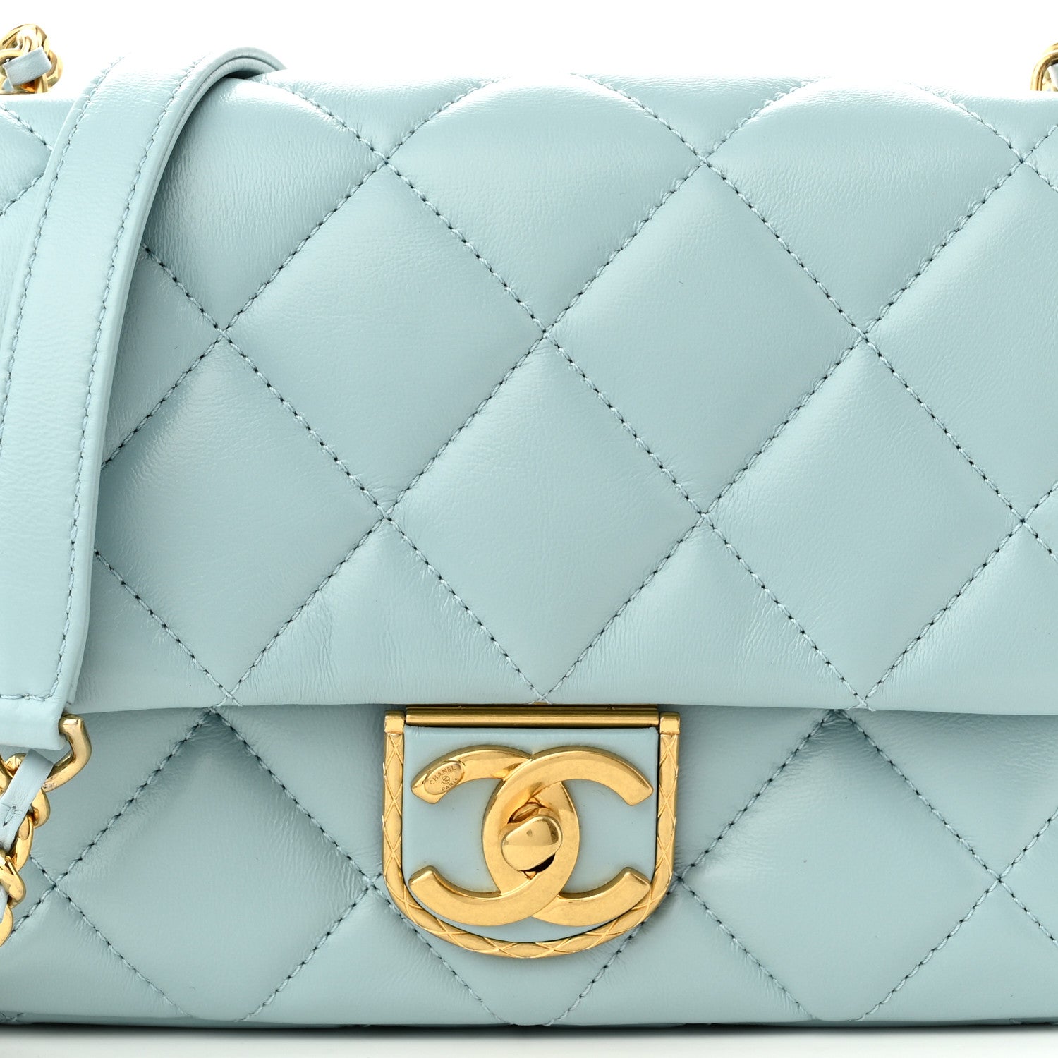 Chanel Lambskin Quilted Mini Flap Light Blue 8 of 11