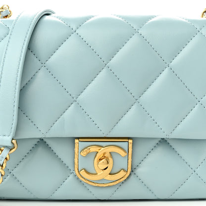 Chanel Lambskin Quilted Mini Flap Light Blue 8 of 11