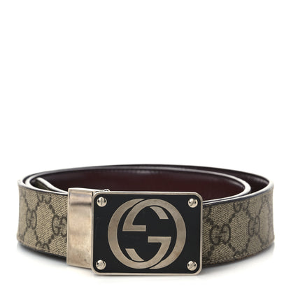 Gucci GG Supreme Monogram Reversible Belt 90 36 Brown 1 of 8