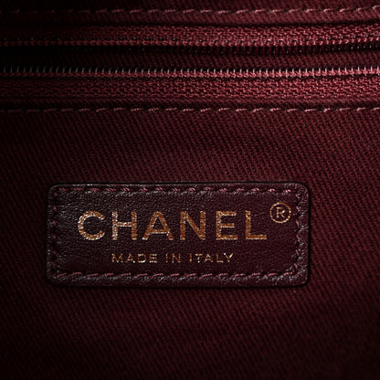 Chanel Aged Calfskin Chevron Large Coco Handle Shopping Tote Black 6 of 14