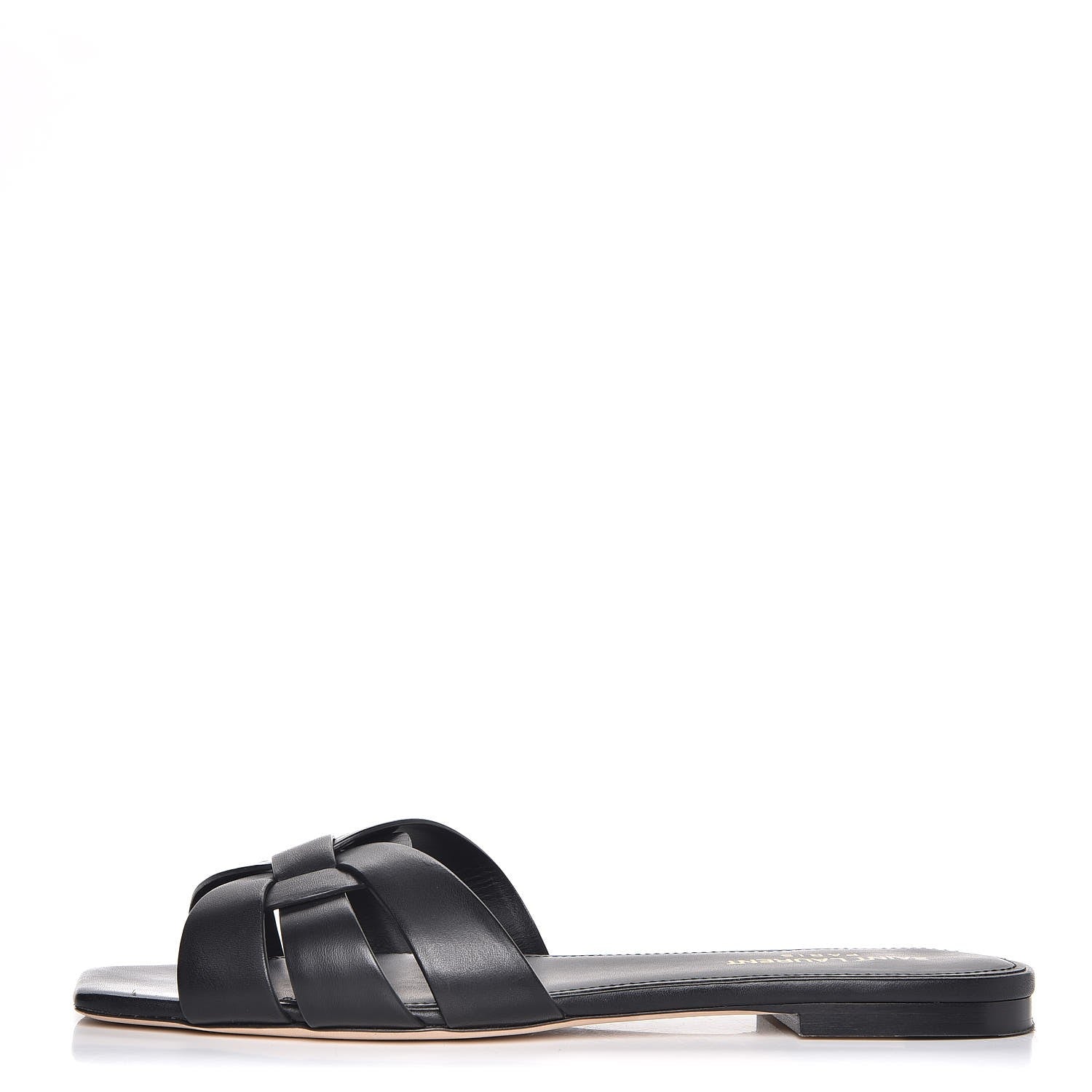 Saint Laurent Calfskin Nu Pied 05 Slide Sandals 38.5 Black 1 of 12