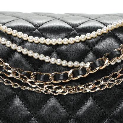 Chanel Lambskin Quilted Medium Westminster Pearl Flap Black 8 of 8