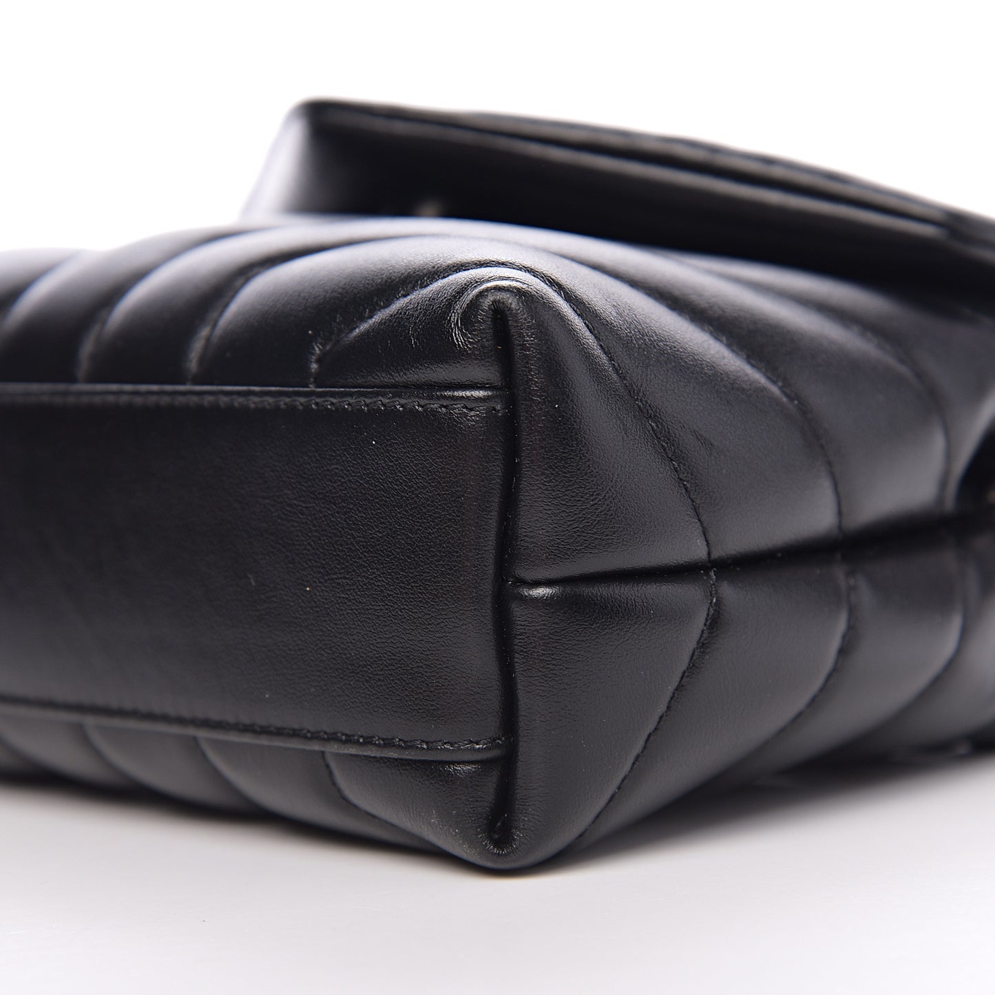 Calfskin Y Quilted Monogram Toy Loulou Crossbody Bag Black