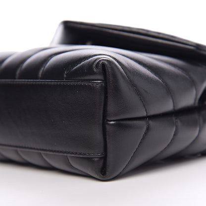 Saint Laurent Calfskin Y Quilted Monogram Toy Loulou Crossbody Bag Black 8 of 9