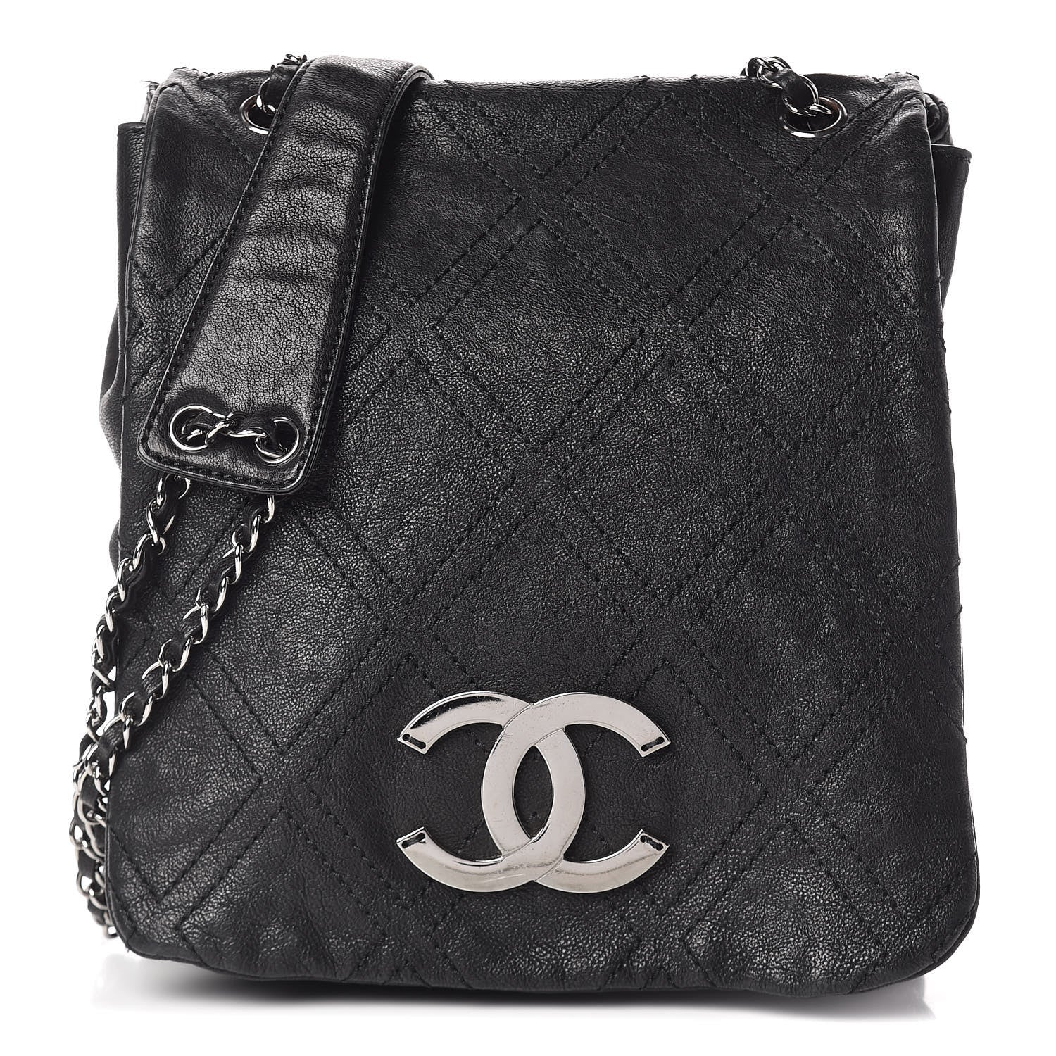 Chanel Calfskin Diamond Stitch Large Messenger Black 1 of 13