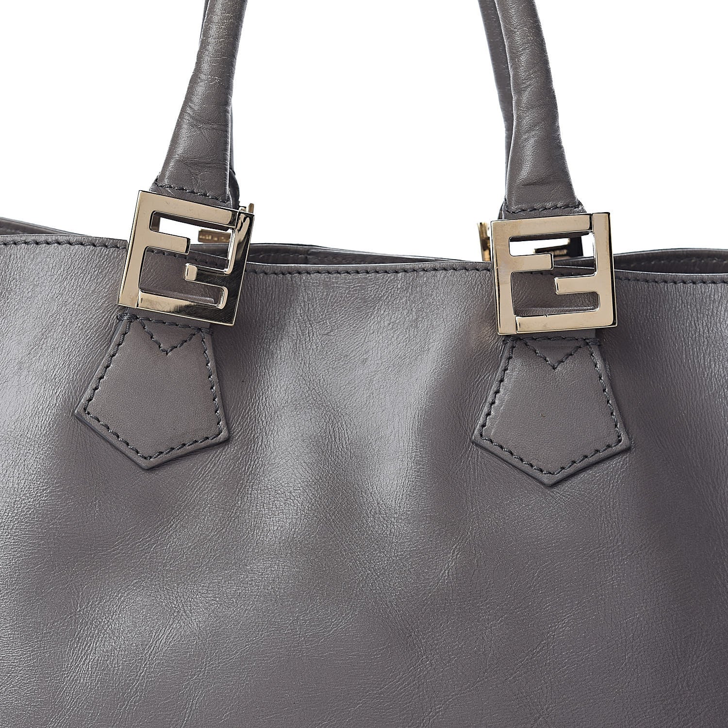 Fendi Vitello Acqua Large Twins Tote Grigio Scuro 16 of 16