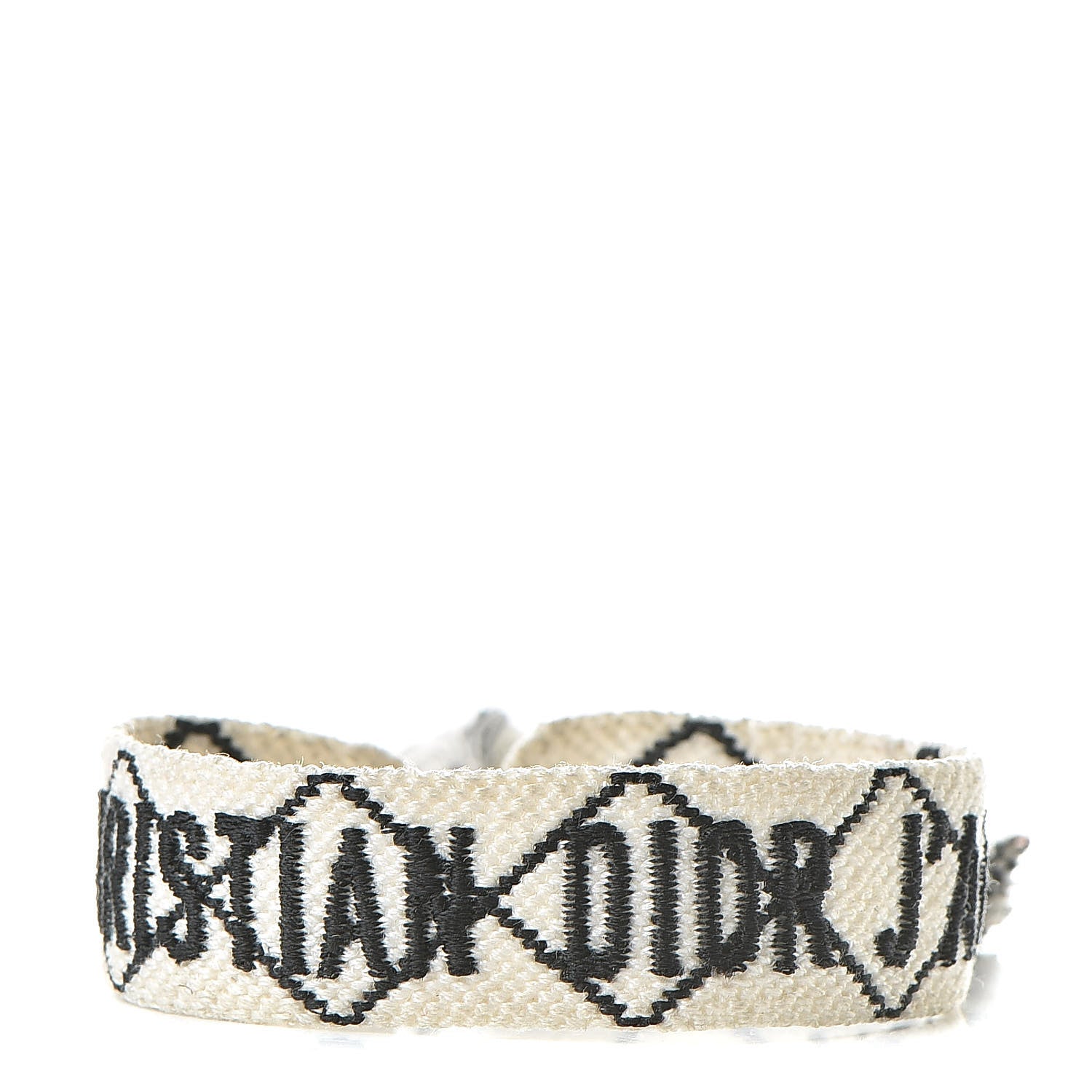 Christian Dior Woven Cotton J'Adior Friendship Bracelet White Black 1 of 4