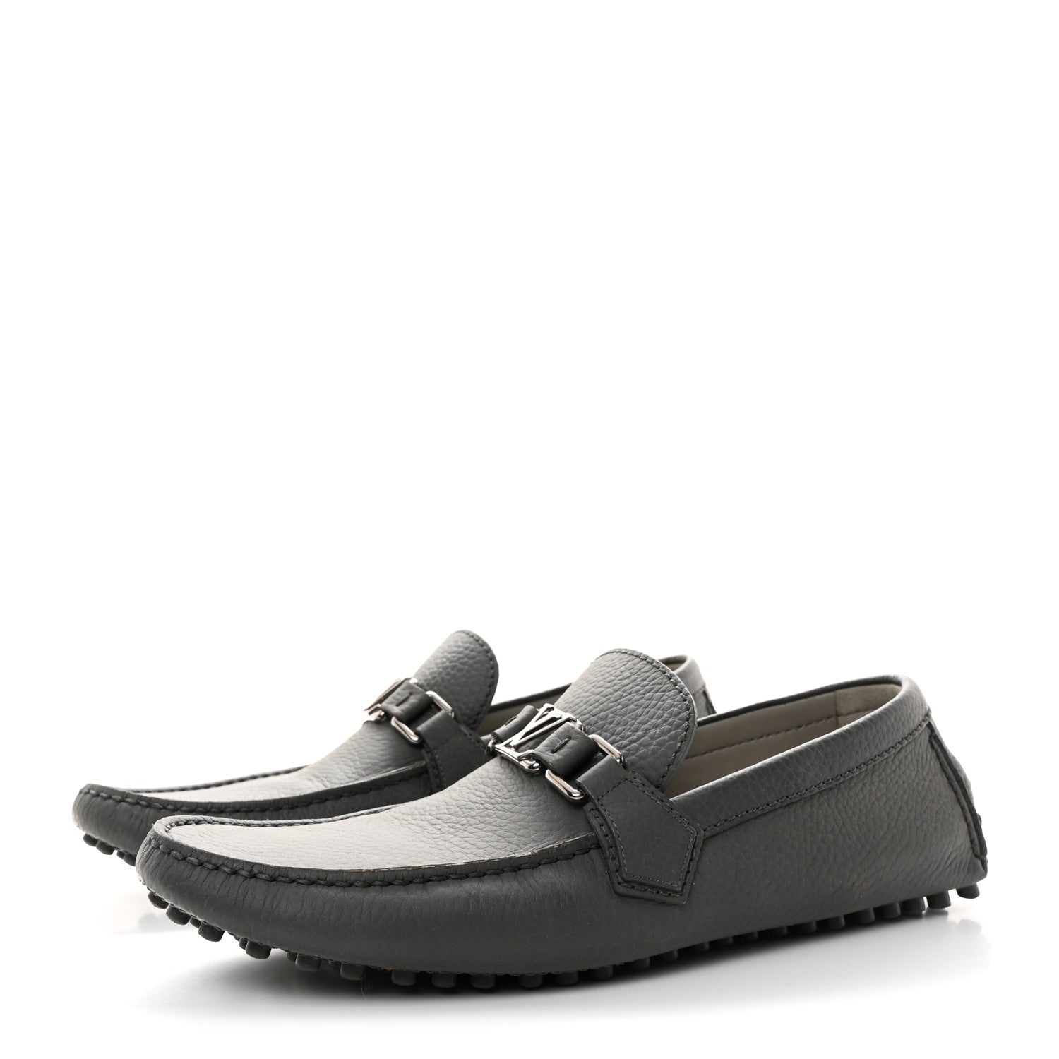 Louis Vuitton Calfskin Hockenheim Moccasin Loafers 8 Grey 3 of 9