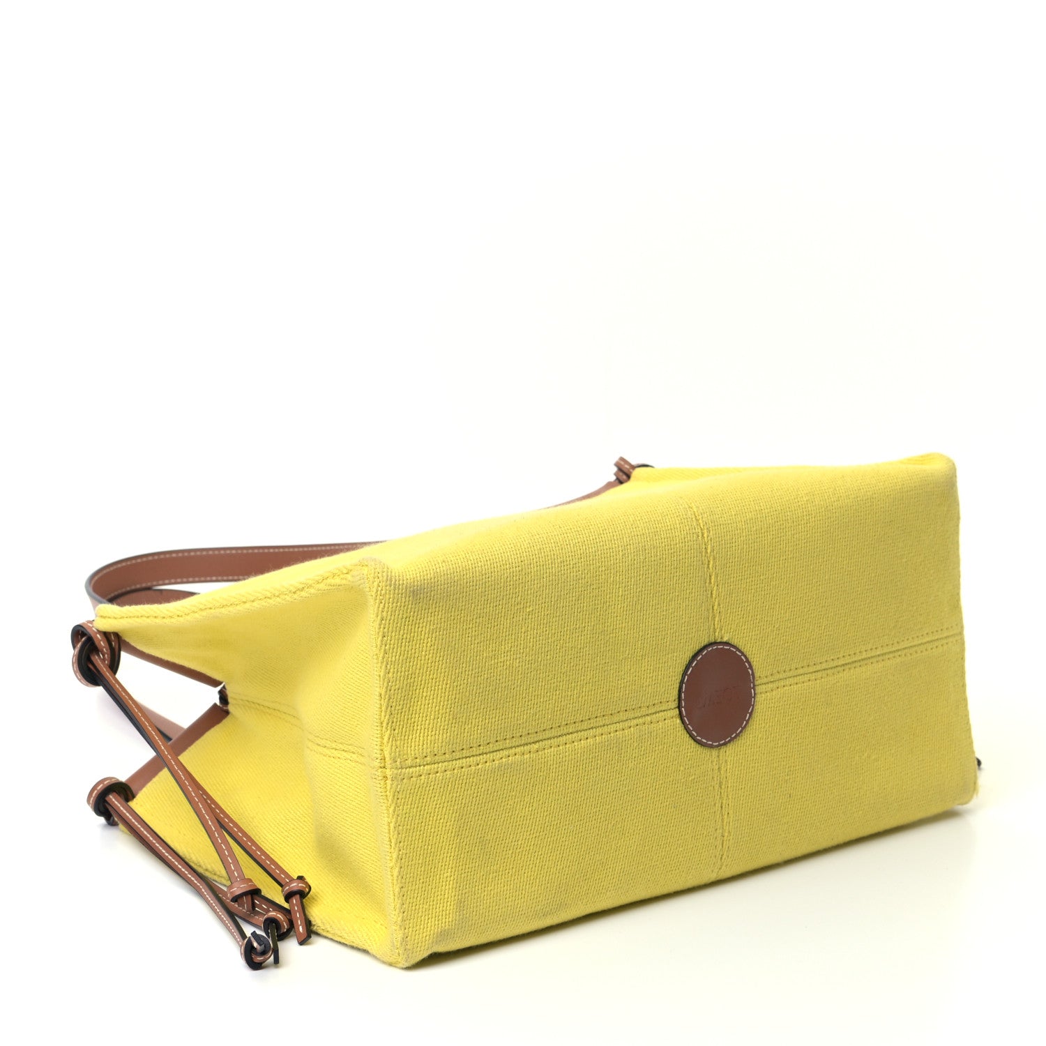 Loewe Canvas Calfskin Cushion Tote Yellow 4 of 5