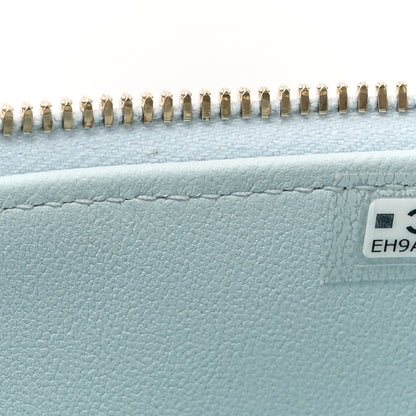 Chanel Lambskin Quilted Small Top Handle Vanity Case With Chain Light Blue 7 of 10