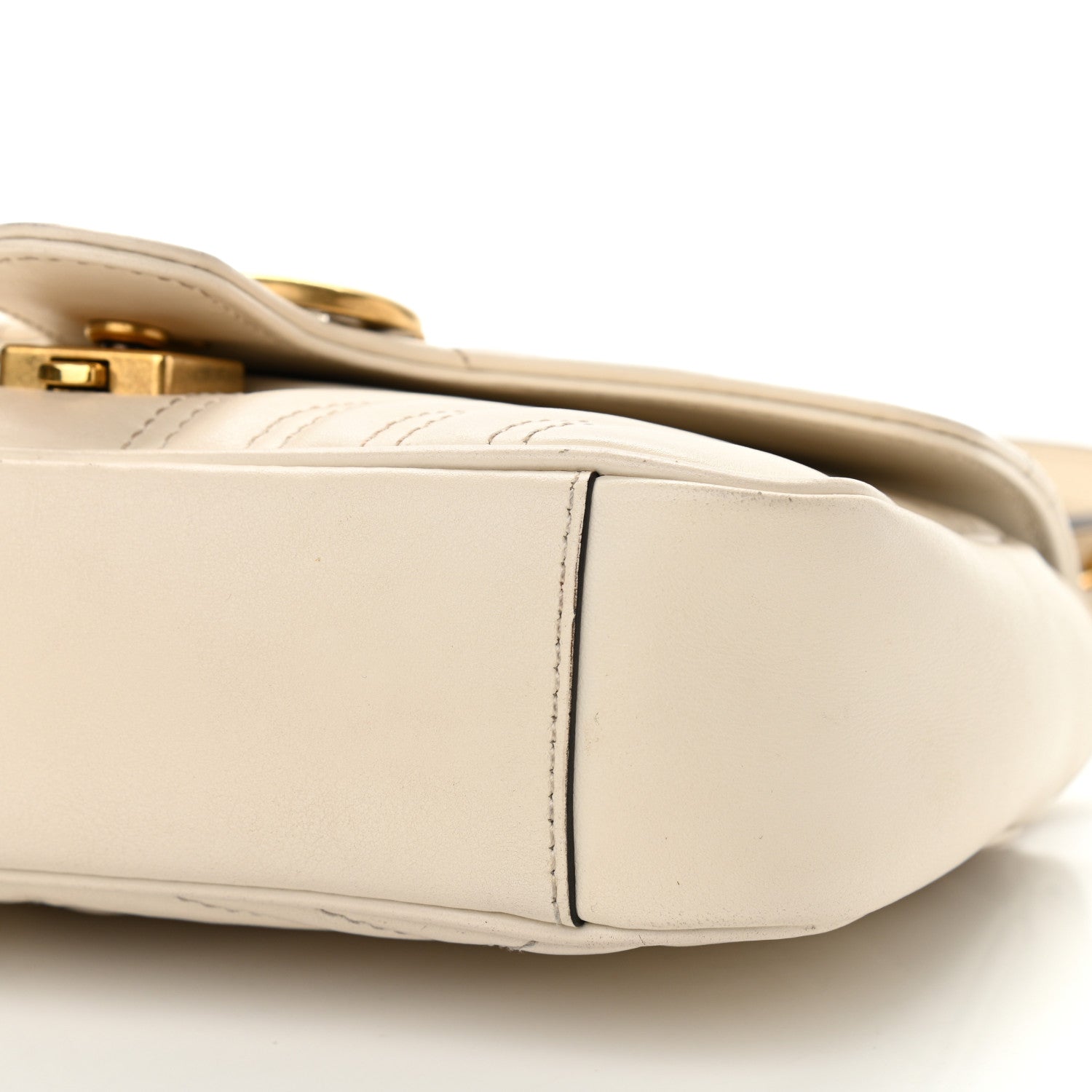 Gucci Calfskin Matelasse Mini GG Marmont Shoulder Bag White 11 of 17