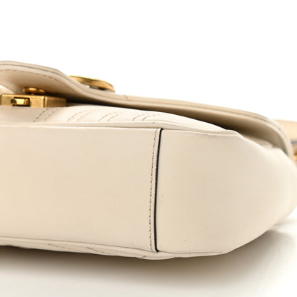Gucci Calfskin Matelasse Mini GG Marmont Shoulder Bag White 11 of 17