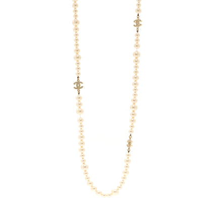 Chanel Pearl Multistrand CC Long Necklace Pearly White 1 of 5