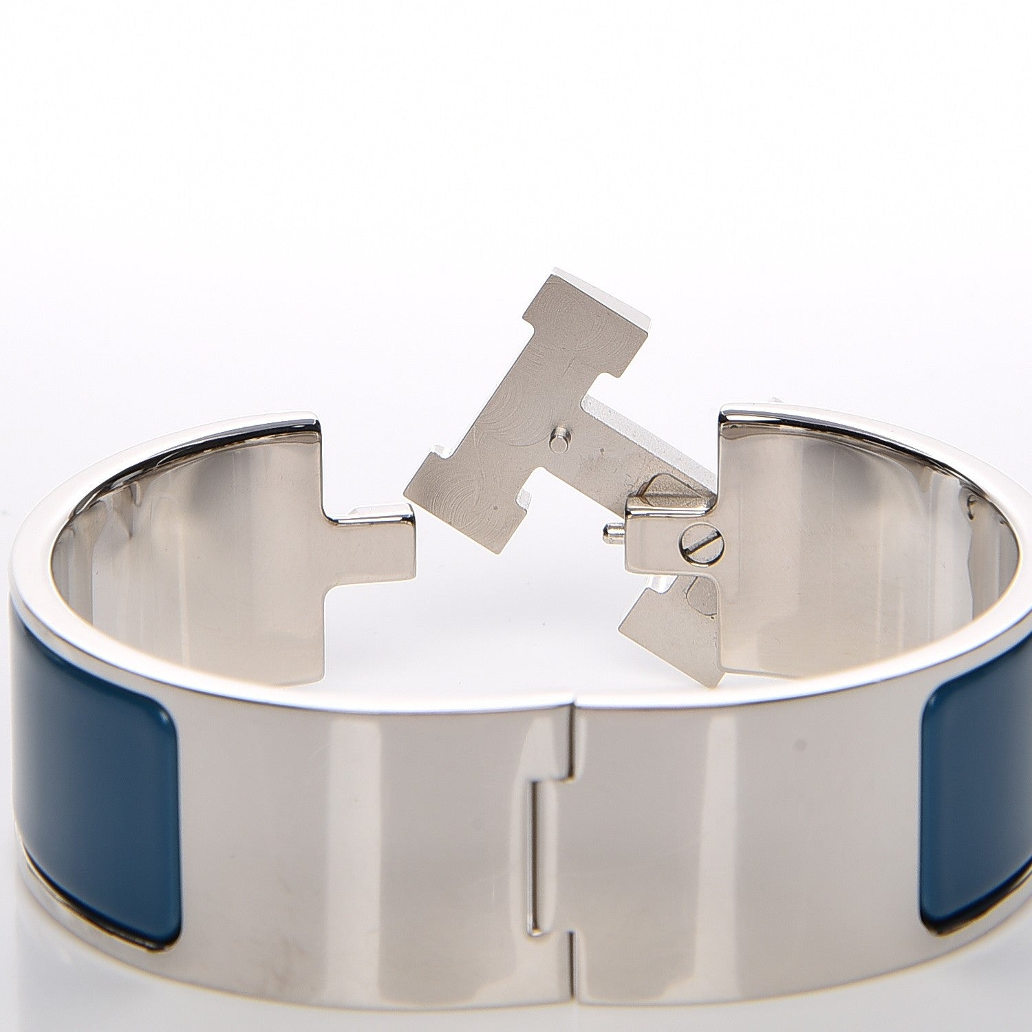 Hermes Enamel Wide Clic Clac H Bracelet PM Bleu Profond 5 of 5