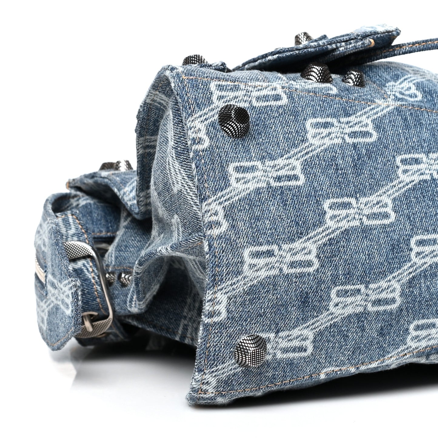 Denim BB Monogram Neo Cagole City Handbag Blue