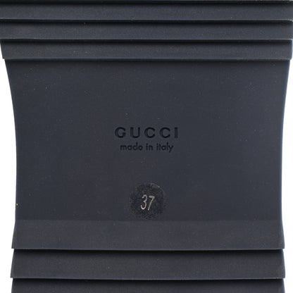 Gucci Monogram Criss Cross Platform Slide Sandals 37 Beige Blue 6 of 9