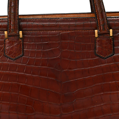 Hermes Shiny Crocodile Sac Pullman Havane 7 of 13