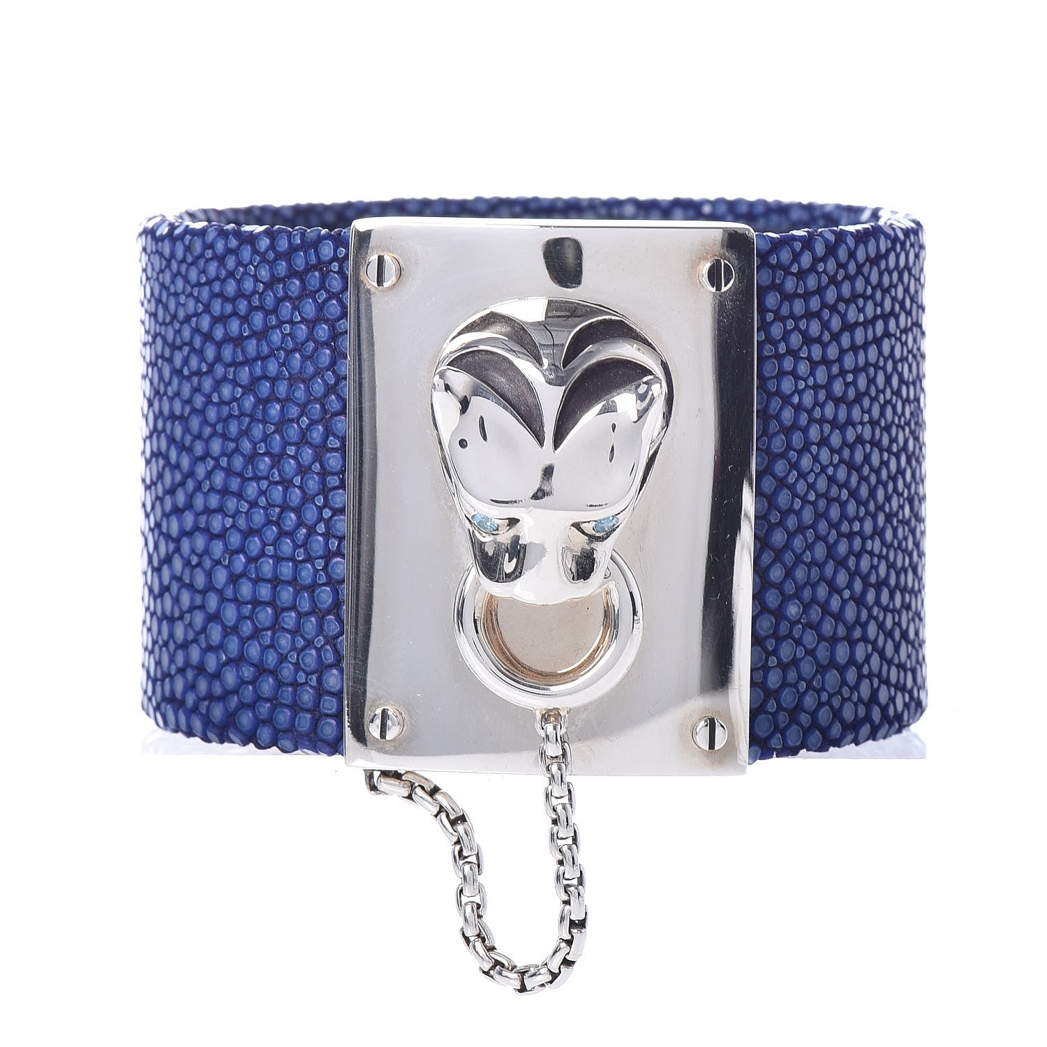 John Hardy Sterling Silver Blue Stone Stingray Macan Cuff Bracelet Blue 1 of 5