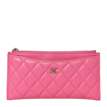 Chanel Caviar Quilted Classic Zip Pouch Pink 1 of 12