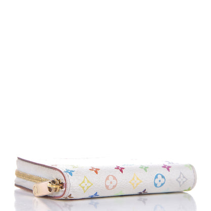 Louis Vuitton Monogram Multicolor Zippy Coin Purse Wallet White Litchi 5 of 8